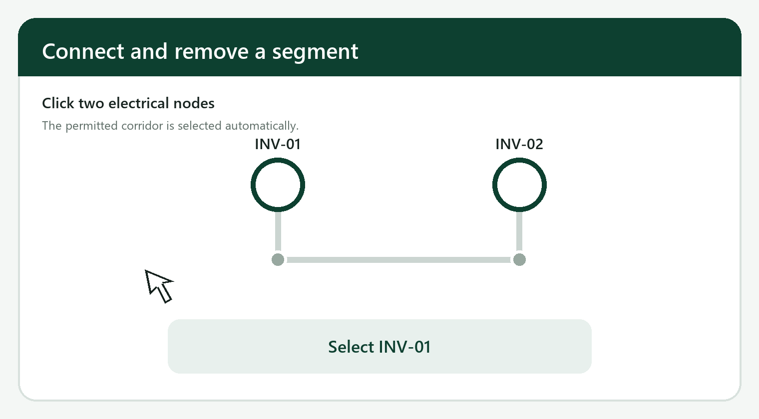 Demonstração animada em inglês: selecione dois inversores para conectá-los e clique no trecho colorido para removê-lo.